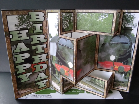 Shutter Surprise Card - Steam Trains by Lisa Lee