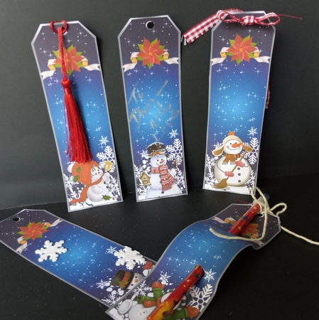 Let It Snow - Blue - Bookmarks, Panels, Tags by Lisa Lee