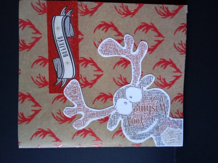 Christmas Cute Peeping Rudolph Word Art by Lisa Lee