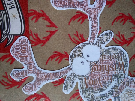Christmas Cute Peeping Rudolph Word Art by Lisa Lee
