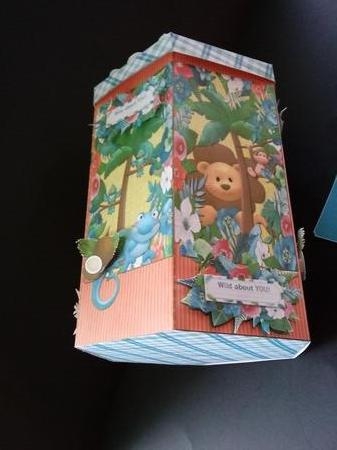 GORGEOUS TALL HEXAGONAL DECOUPAGE BOX - WILD! by Lisa Lee