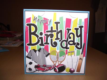 8 x 8 Birthday Sports and Games Scalloped Corner Topper by Lisa Weider