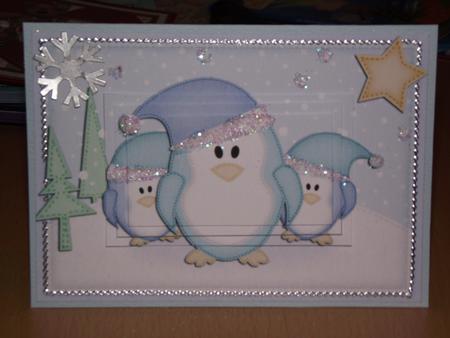 A5 Xmas Penguins Felties Pyramage Topper by Lisa Weider