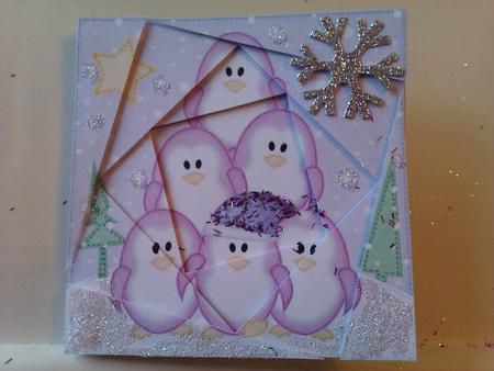 Christmas Penguin Tree Felties Twisted Spiral Side Stacker by Lisa Weider