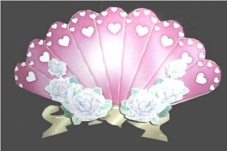 Anniversary/birthday Purple Fan & Stand by Liz Chapman