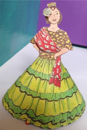 Stand Up Lady in a Flamenco Dress Step by Step by Liz Chapman