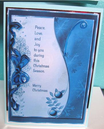 Blue Christmas Wishes Card Topper by Liz Chapman