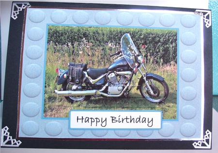 Motorbike Card Front with Pyramid Toppers Design Sheet by Liz Chapman