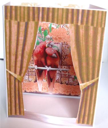 Orange Love Birds Theatre Card by Liz Chapman