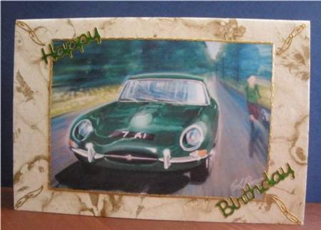 E-type Jaguar British Racing Green by Liz Chapman