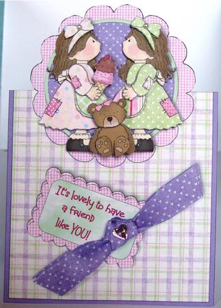 It's Lovely to Have a Friend Like You - Vertical Foldback by Liz Chapman