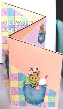 Welcome Baby Girl Giraffe in Pocket Cascade by Liz Chapman