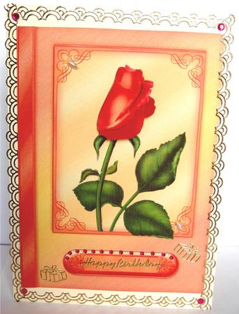 Sunset Rose - Decoupage Card by Liz Chapman