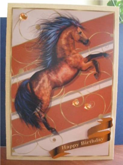 Wild Mustang Card Topper by Liz Chapman