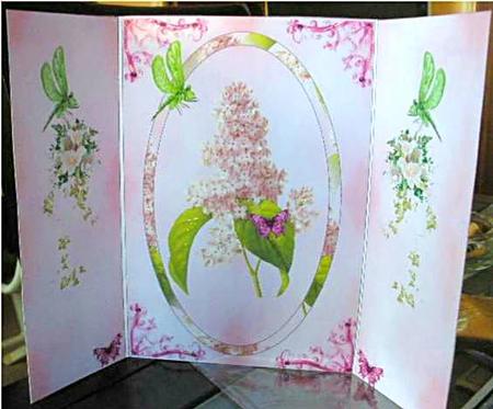 Pretty Flower in Lilac Gatefold Card by Liz Chapman