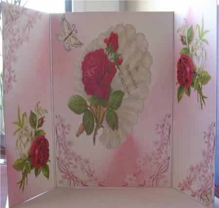 Beautiful Rose Detail with Fan Gate Fold by Liz Chapman