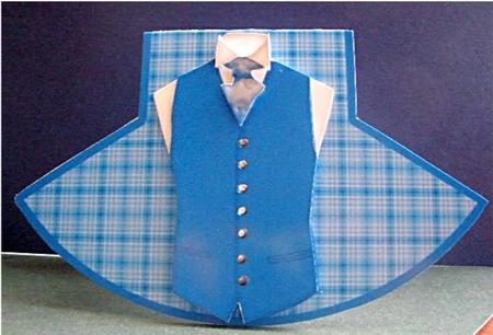 Blue Waistcoat Wobble Card by Liz Chapman