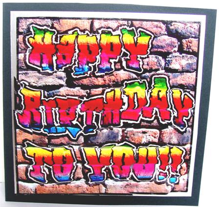 Graffiti Birthday Shell Edged Corner Side Stacker by Liz Chapman