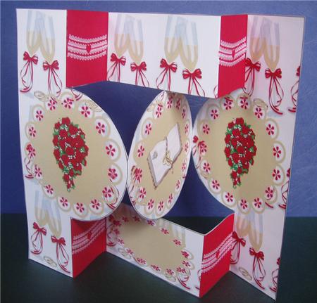 Red Rose Wedding Circle Pop Out by Liz Chapman