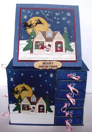 Santa in Flight Advent Drawers Sets by Liz Chapman