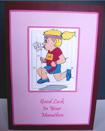 Female Runner - Good Luck Marathon by Liz Chapman