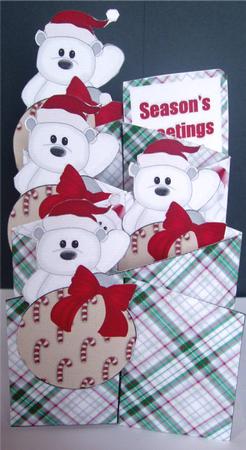 Polar Bear with Bauble Cascade Card Kit by Liz Chapman