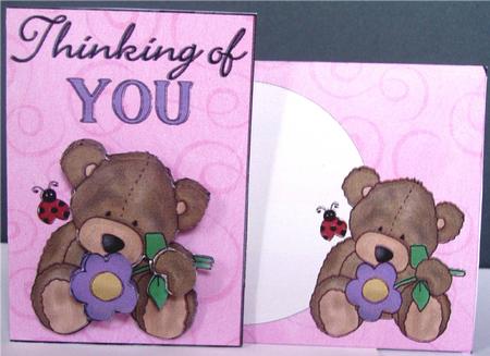 Thinking of You Mini Card & Envelope(2.5x3.5inch) by Liz Chapman