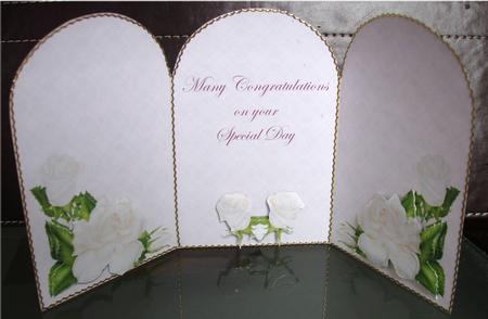 Ivory Rose Trifold Card by Liz Chapman