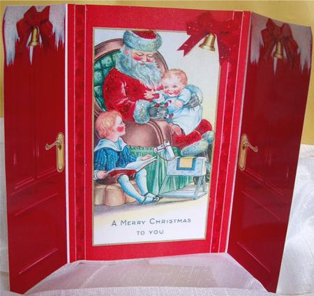 Santa with the Children, Gatefold by Liz Chapman