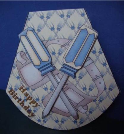 DIY Tools Screwdriver Male Birthday Wobble Card by Liz Chapman