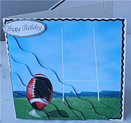 Rugby Quick Card Wavy Corner Side Stacker Topper by Liz Chapman