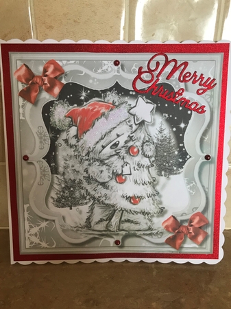 Teddies Silver Christmas Tree  by Liz Kiely