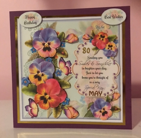 Pansies with verse Mini Page Kit by Liz Kiely