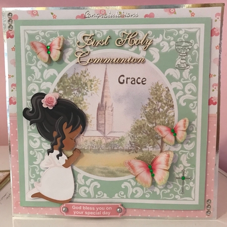 First Holy Communion Girl Card Mini Kit & Decoupage (Ethnic) by Liz Kiely