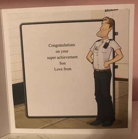 Prison Guard Dude 8x8 Quick Card Insert by Liz Kiely