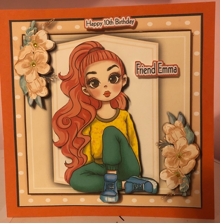 7x7 Beautiful Sitting Girl  3 by Liz Kiely