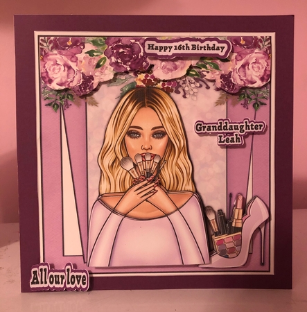 7x7 Mini Kit, Beautiful lilac Make-Up Girl by Liz Kiely