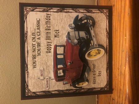 Male Vintage Car Card Red by Liz Kiely