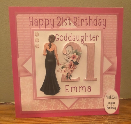 Brunette 21st Birthday (7x7 inch square card kit) by Liz Kiely