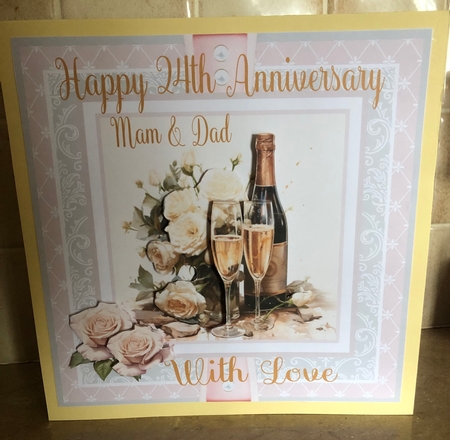 Champagne and Roses 8x8 Quick Card #3 by Liz Kiely