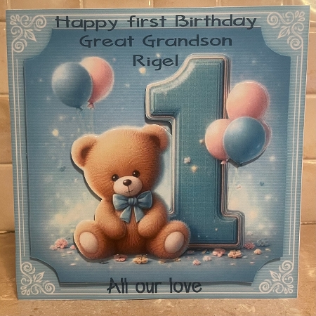 1st Birthday Bear 1 by Liz Kiely