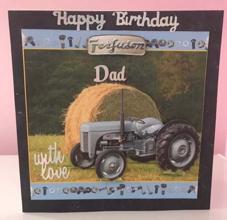 Vintage Grey Ferguson Tractor Decoupage Card Sheet by Liz Kiely