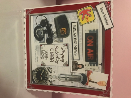 Breaking News Your 16 Today Card Top with Decoupage by Liz Kiely
