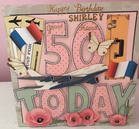 'any Age' with Pink Poppies & Butterflies Card Kit by Liz Kiely