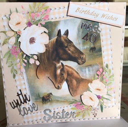 Beautiful Horses and Anemone's by Liz Kiely