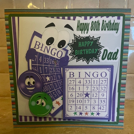 Purple Toony Bingo Board 8x8 by Liz Kiely