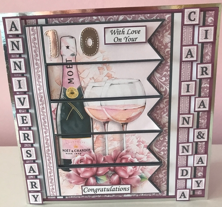 CHAMPAGNE 7.5 Alphabet Quick Congratulations, Anniversary or Engagement Card Kit  by Liz Kiely