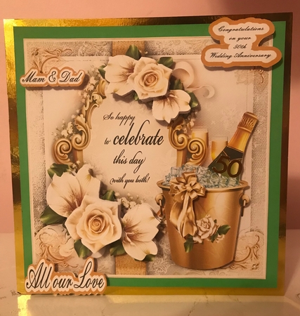 Wedding Anniversary Champagne Card Mini Kit by Liz Kiely