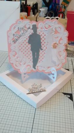 Decorative Wedding Day Card With Box And Card Stand by Liz Lovell