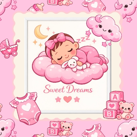 Pink baby Girl by Liz Rayner